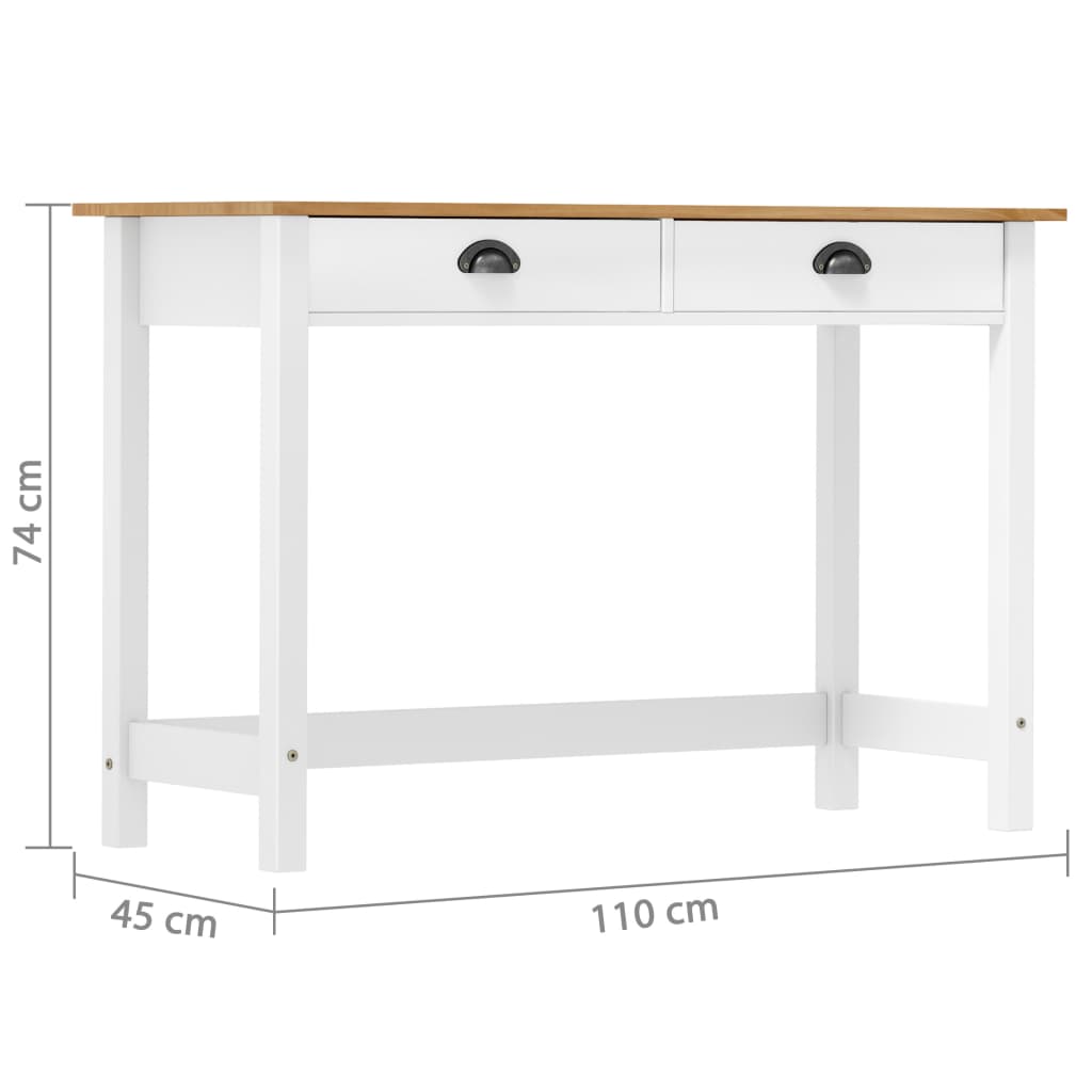 Hill console table with 2 pine wood drawers 110x45x74 cm