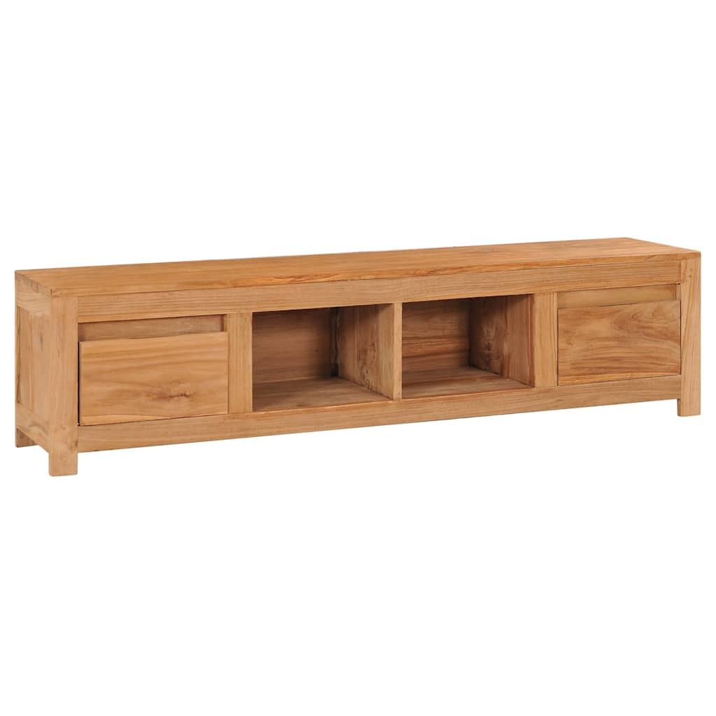 Vetonek Mueble de TV de madera de teca maciza 115x30x35 cm