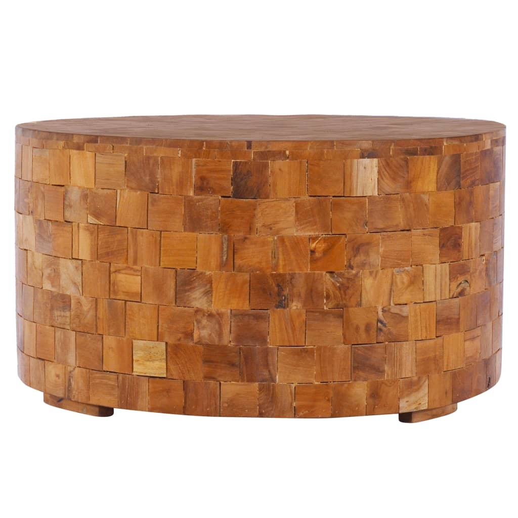 Vetonek Mesa de centro de madera maciza de teca 60x60x35 cm