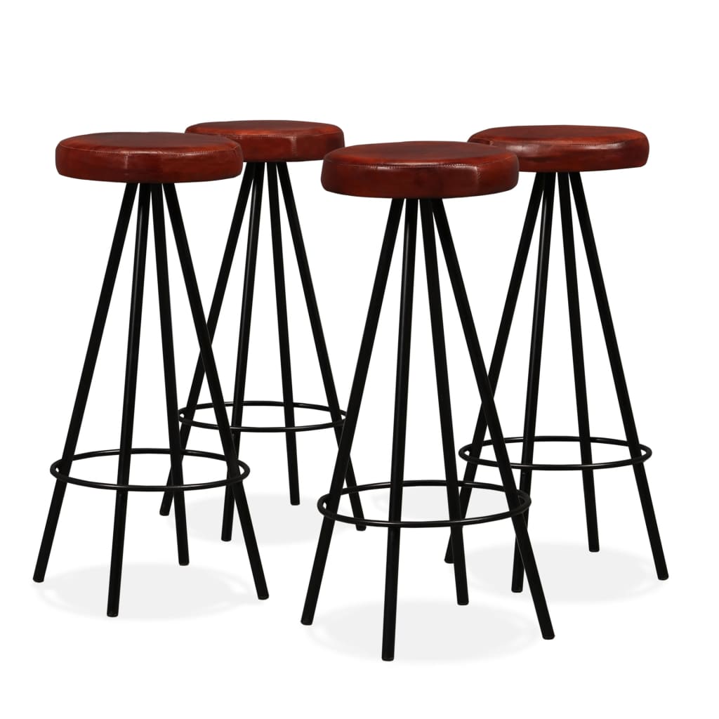 Set muebles de bar 9 pzas madera maciza acacia cuero auténtico vidaXL