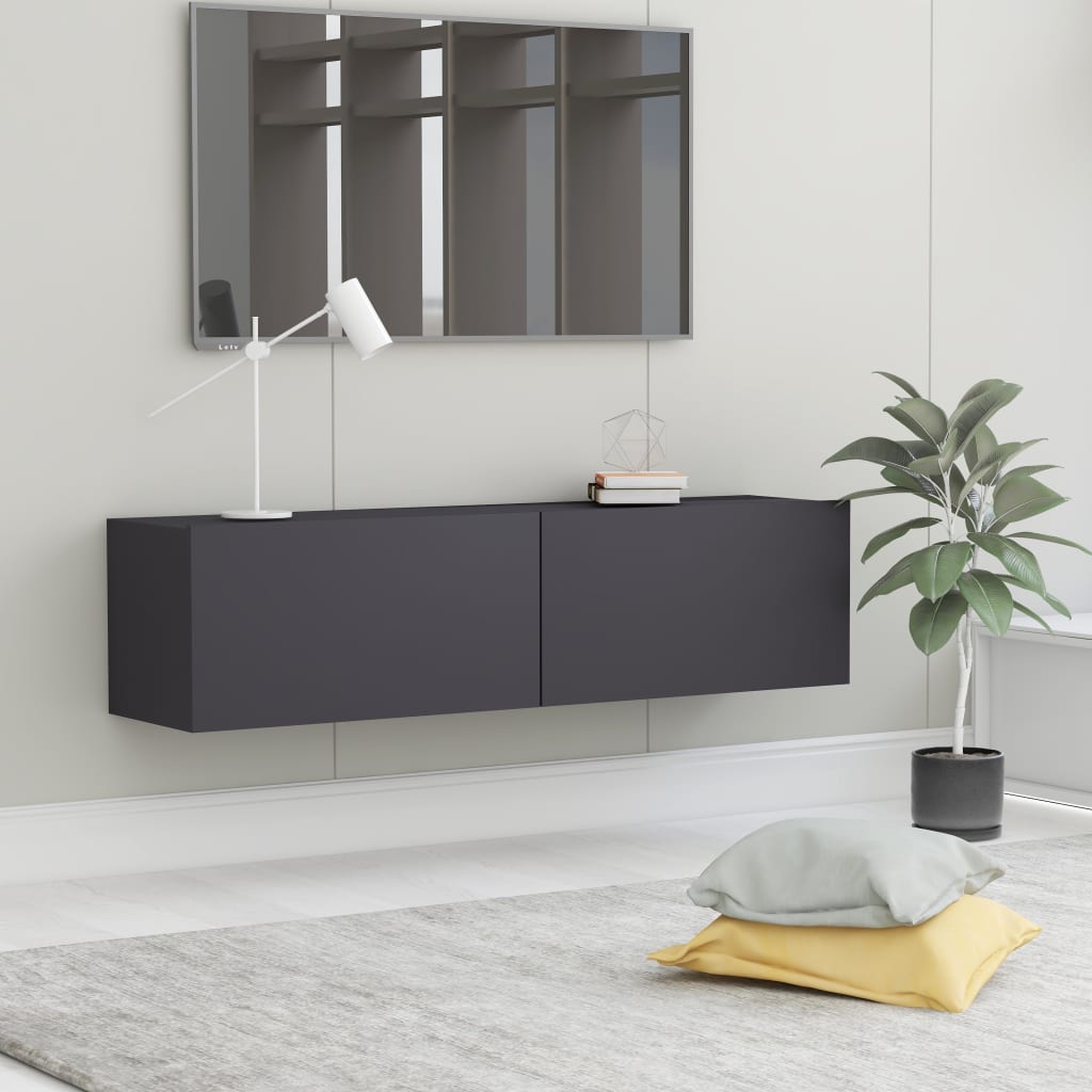 Vetonek Mueble para TV madera contrachapada gris 120x30x30 cm