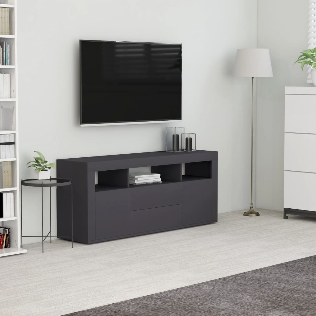 Vetonek Mueble para TV madera contrachapada gris 120x30x50 cm