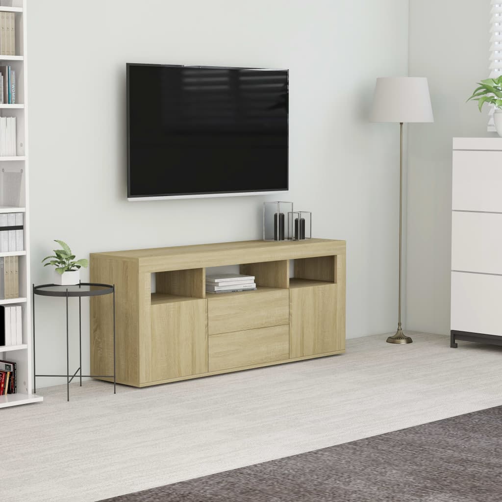 Vetonek Mueble para TV madera contrachapada color roble 120x30x50 cm