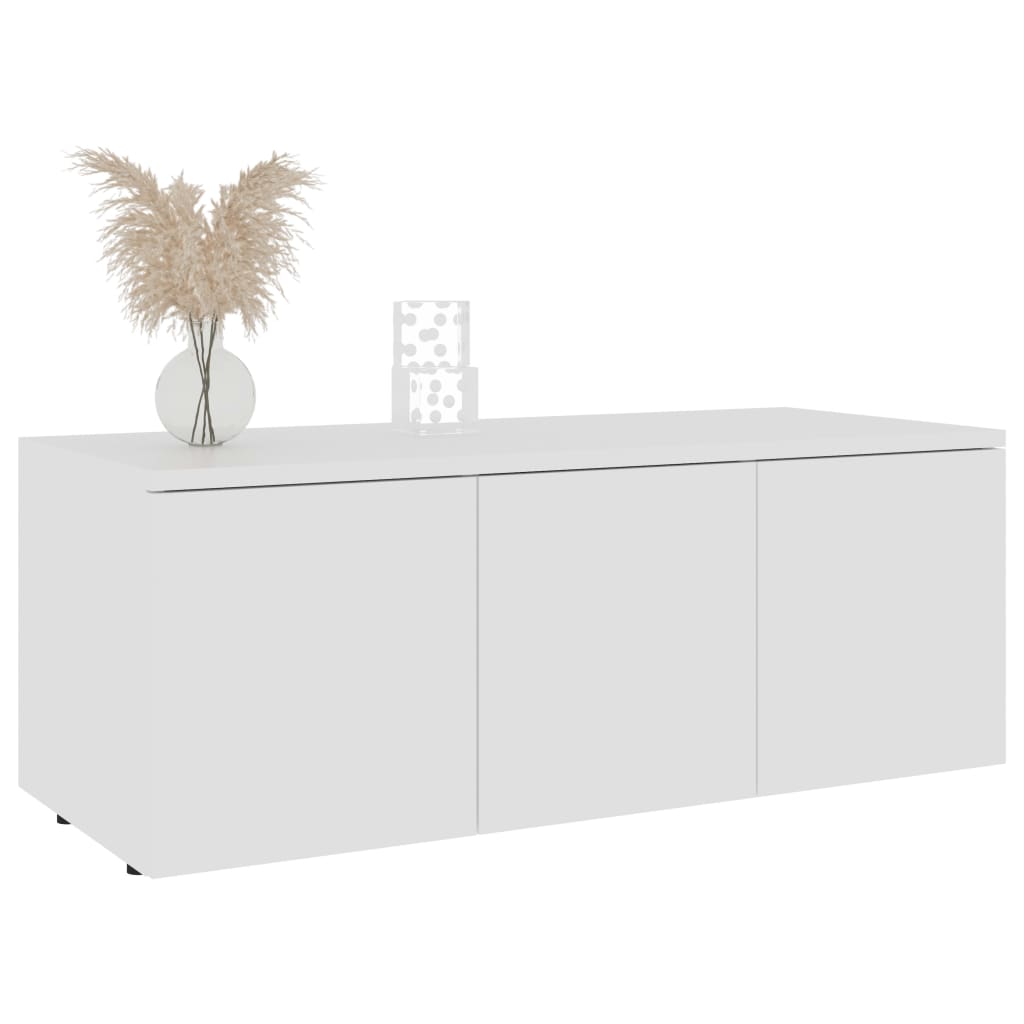 TV furniture white wood 80x34x30 cm