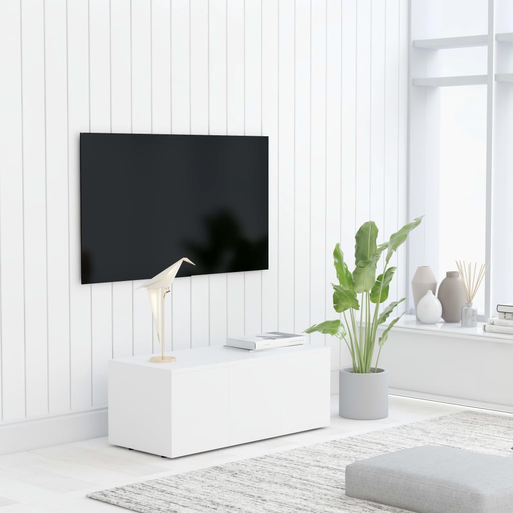 Vetonek Mueble para TV madera contrachapada blanco 80x34x30 cm