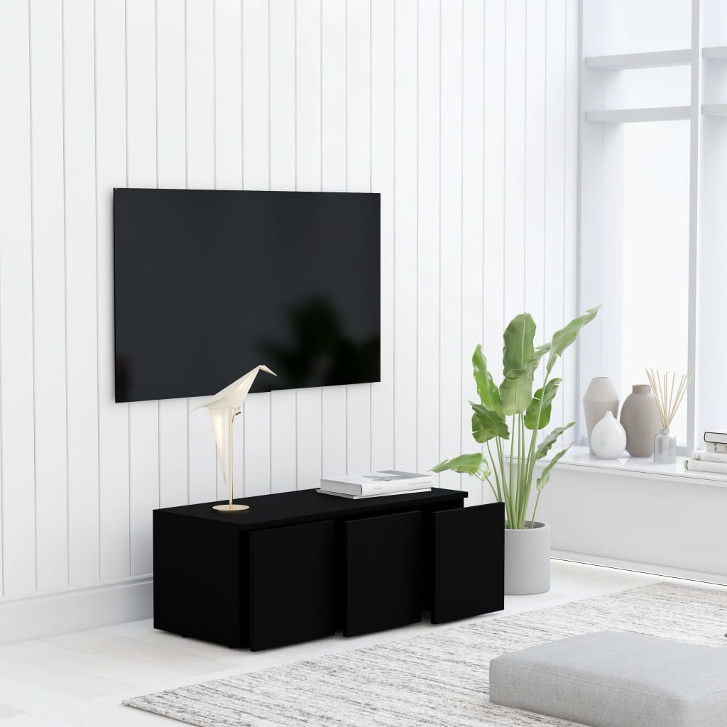 Mueble para TV madera negro 80x34x30 cm vidaXL