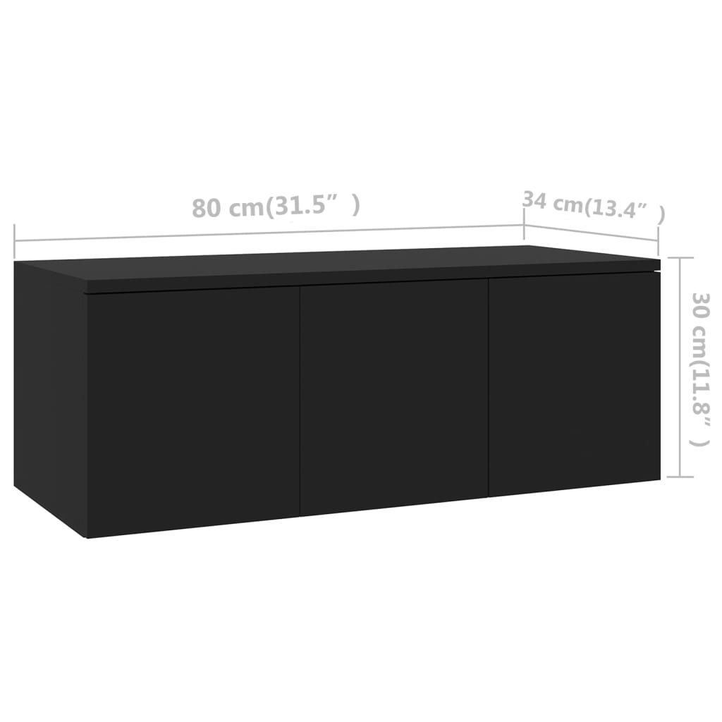 Mueble para TV madera negro 80x34x30 cm vidaXL