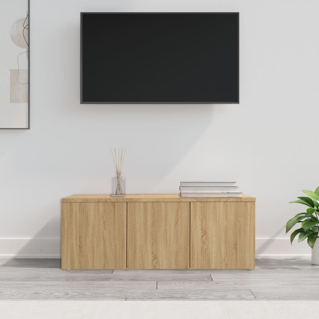 Vetonek Mueble de TV madera contrachapada color roble 80x34x30 cm