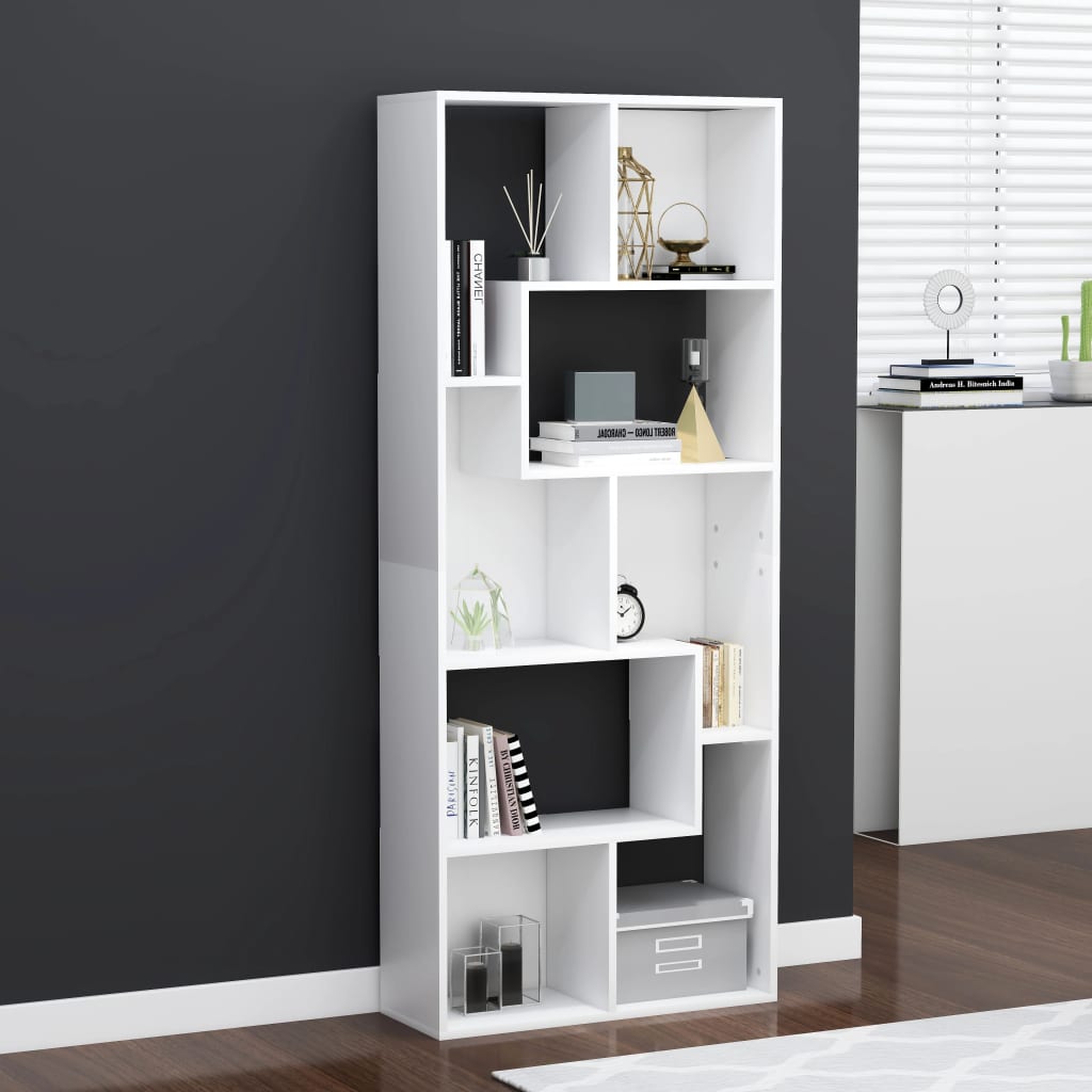 Vetonek Estantería librería madera contrachapada blanco 67x24x161 cm