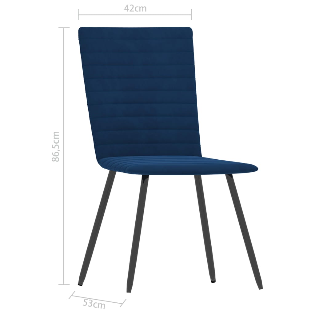 Sillas de comedor 2 unidades terciopelo azul vidaXL