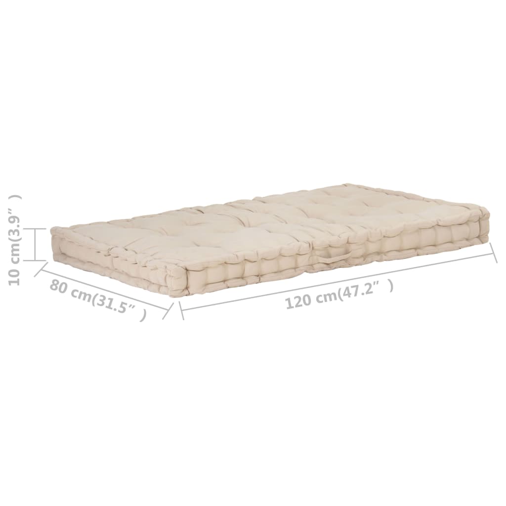 Cojines para muebles de palets 2 unidades algodón beige vidaXL