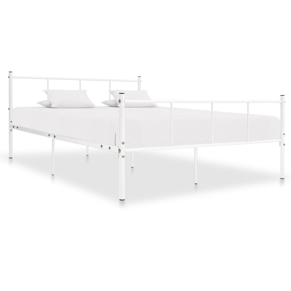 Vetonek Estructura de cama sin colchón metal blanco 120x200 cm