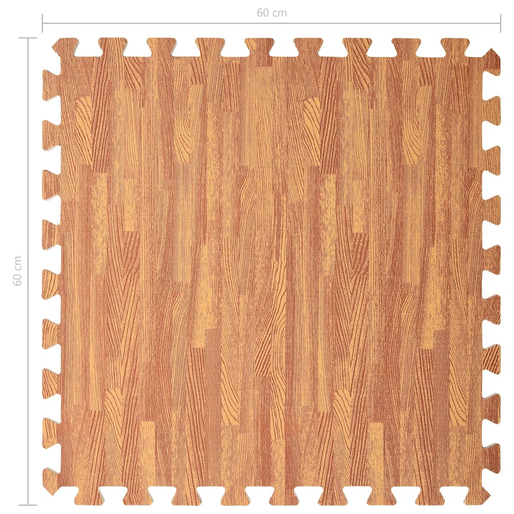 Alfombrillas de goma EVA vetas de madera 54 uds 2,16 ㎡