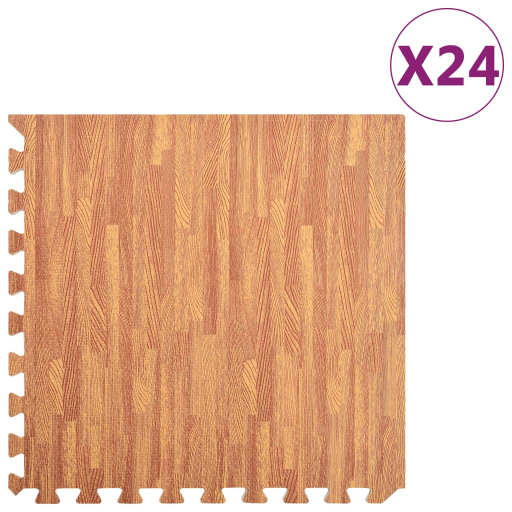 Vetonek Alfombrillas de goma EVA vetas de madera 24 uds 8,64 ㎡