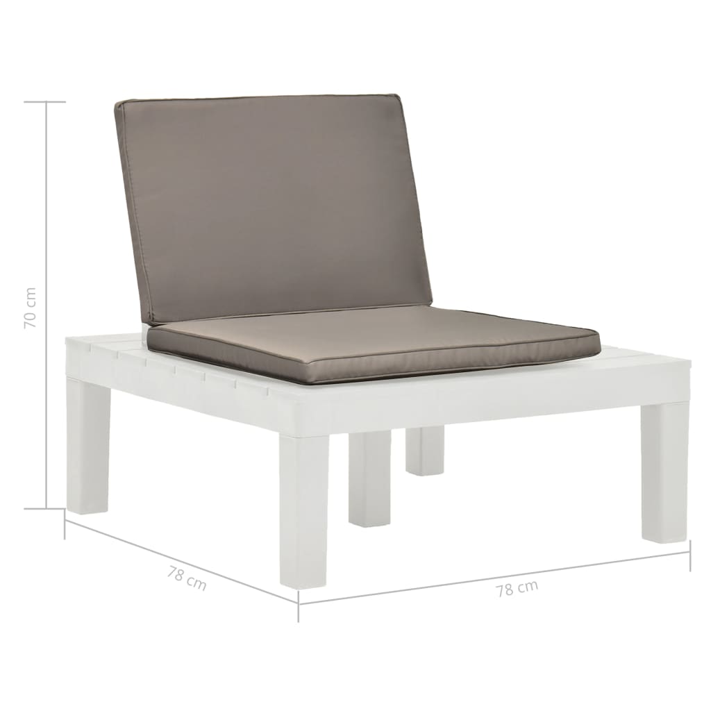 Garden Sun Loungers 2 unités en plastique blanc