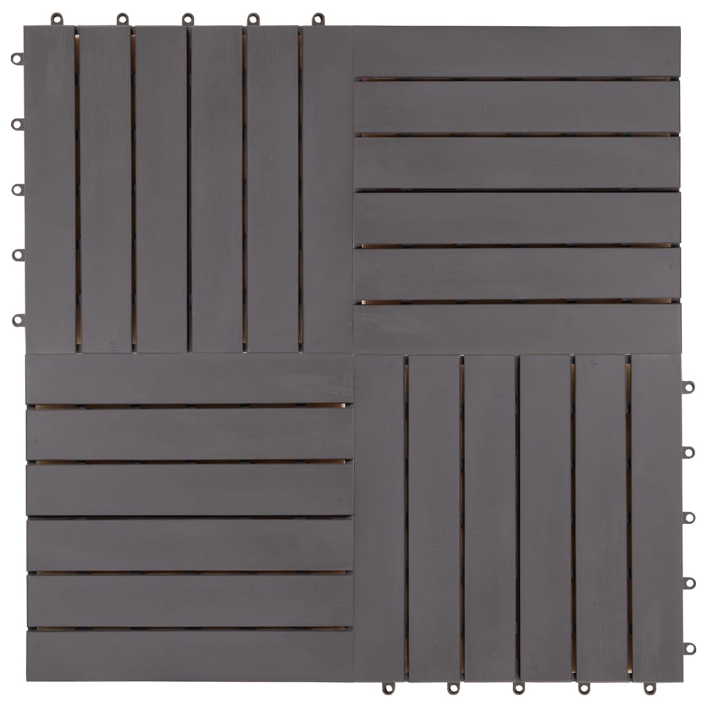 Terrace tiles 20 pcs solid gray acacia wood 30x30 cm v4148 - Vetonek