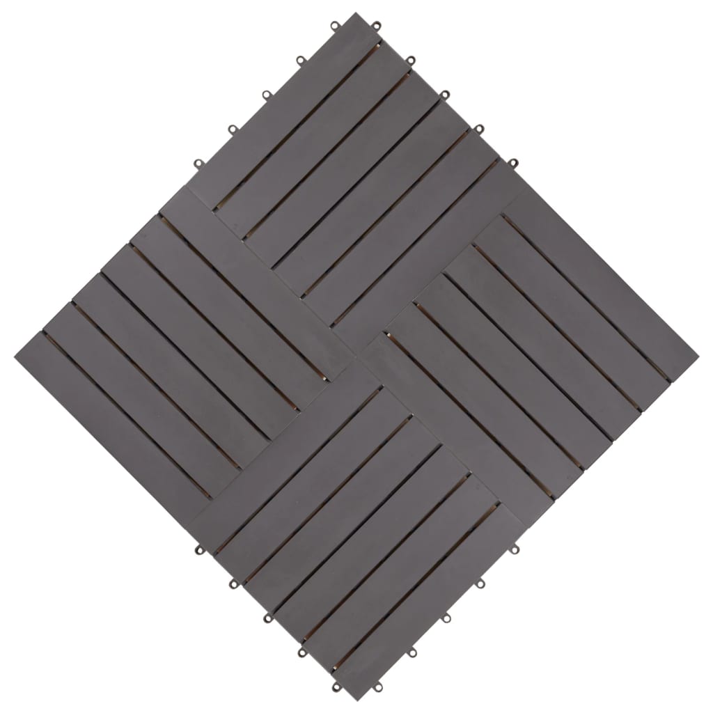 Terrace tiles 20 pcs solid gray acacia wood 30x30 cm v4148 - Vetonek