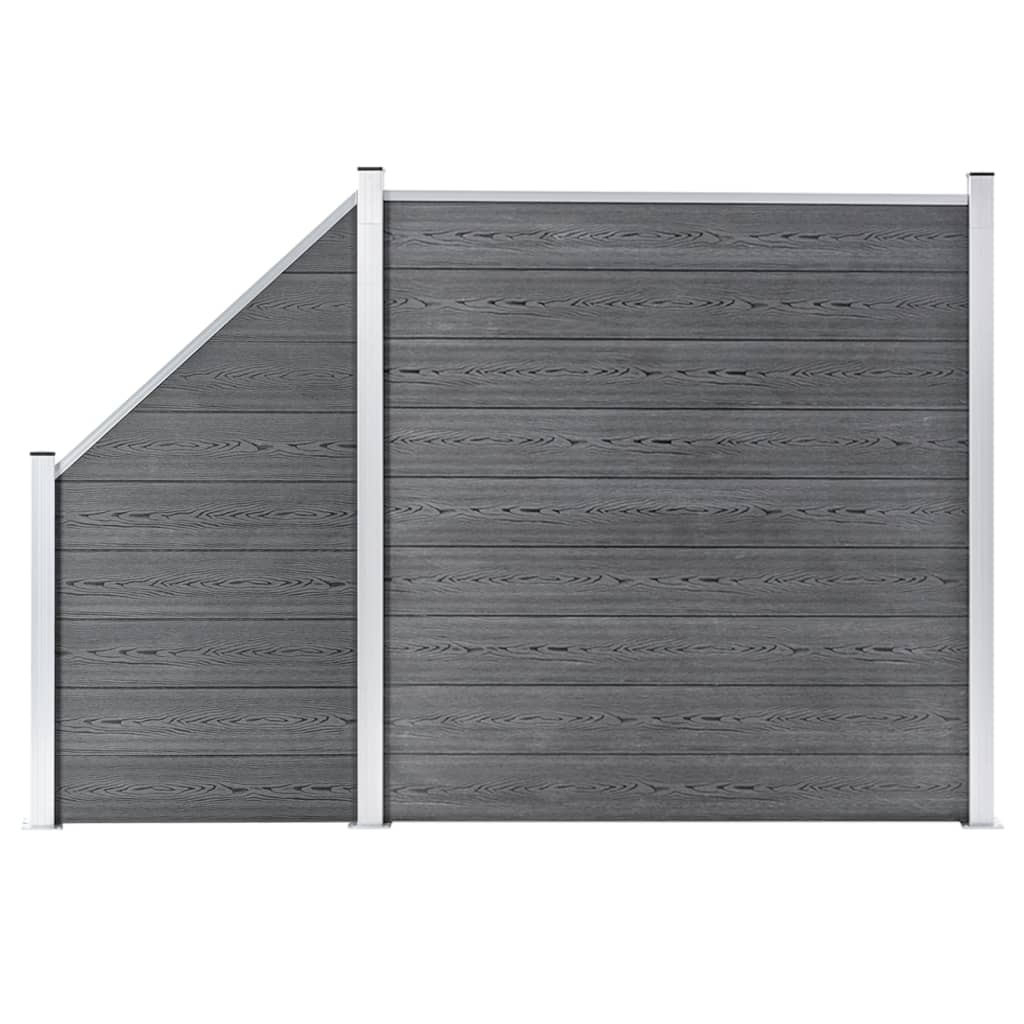 Vetonek Set de valla 1 cuadrada + 1 oblicua WPC gris 273x186 cm