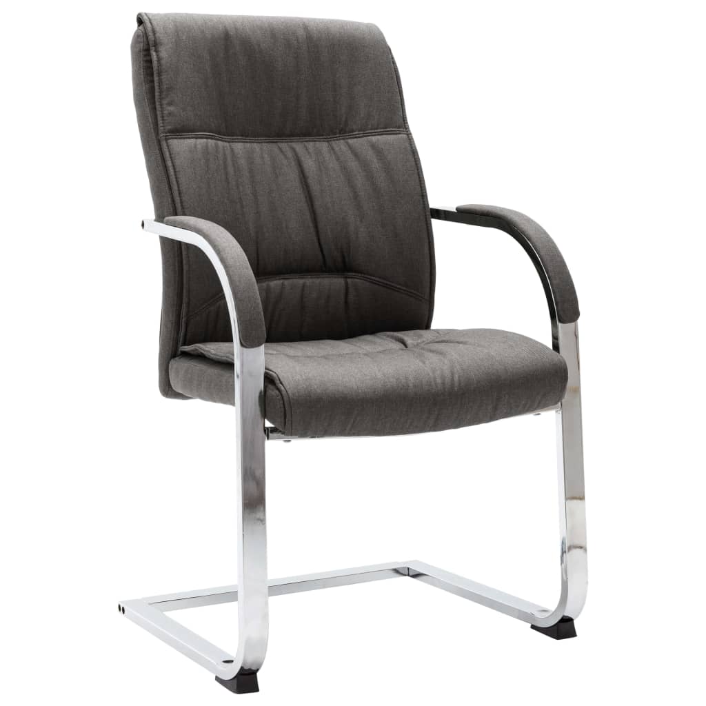 Vetonek Silla de oficina voladiza de tela gris