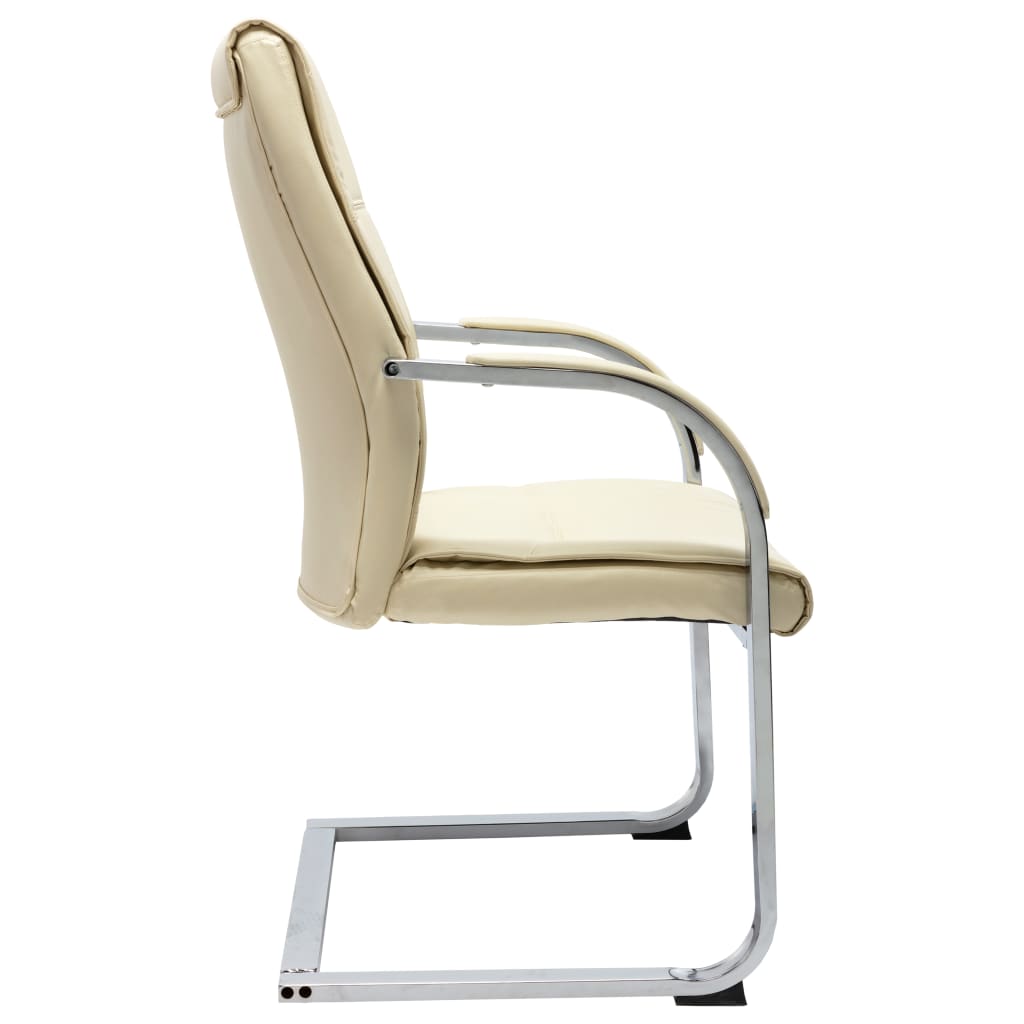 Cream synthetic leather vassary office chair