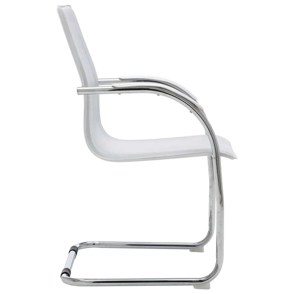 White Synthetic Leather Voleding Office Chair