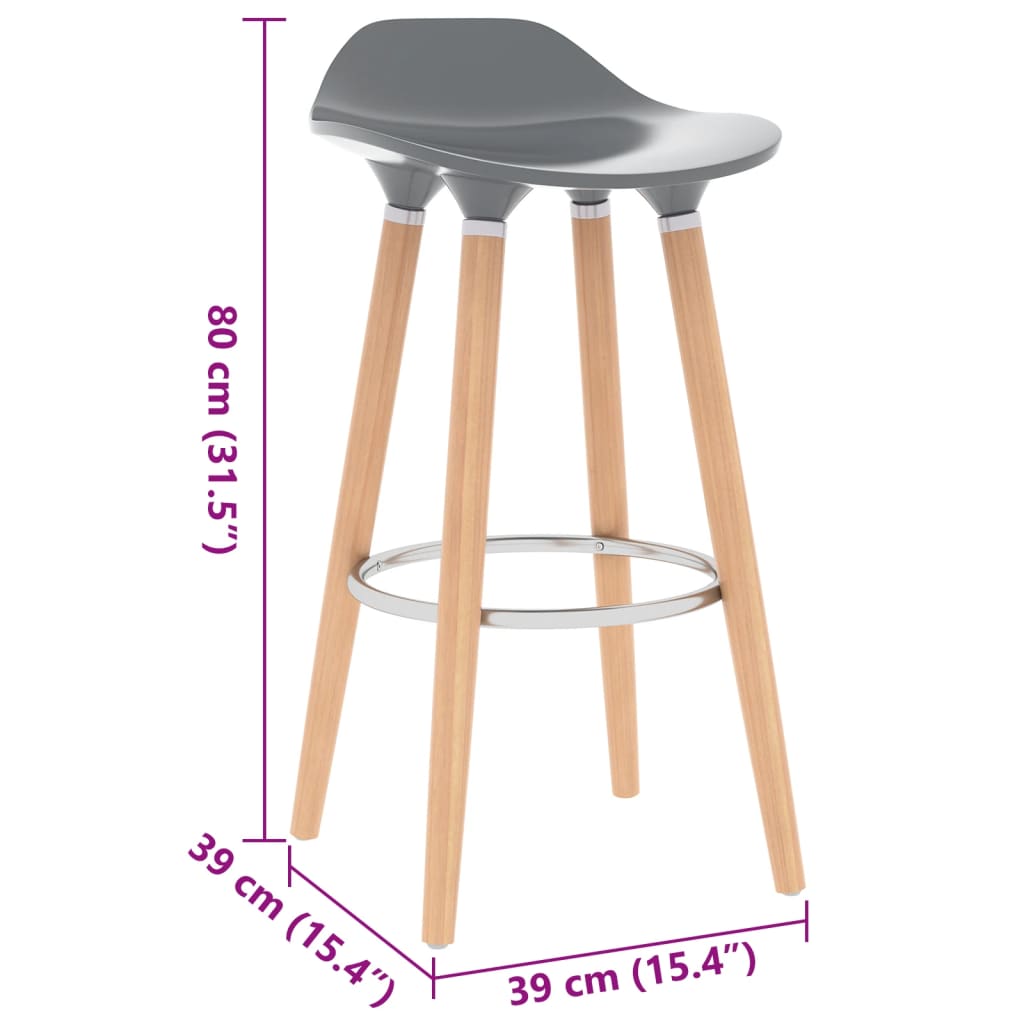 Kitchen stools 2 units gray