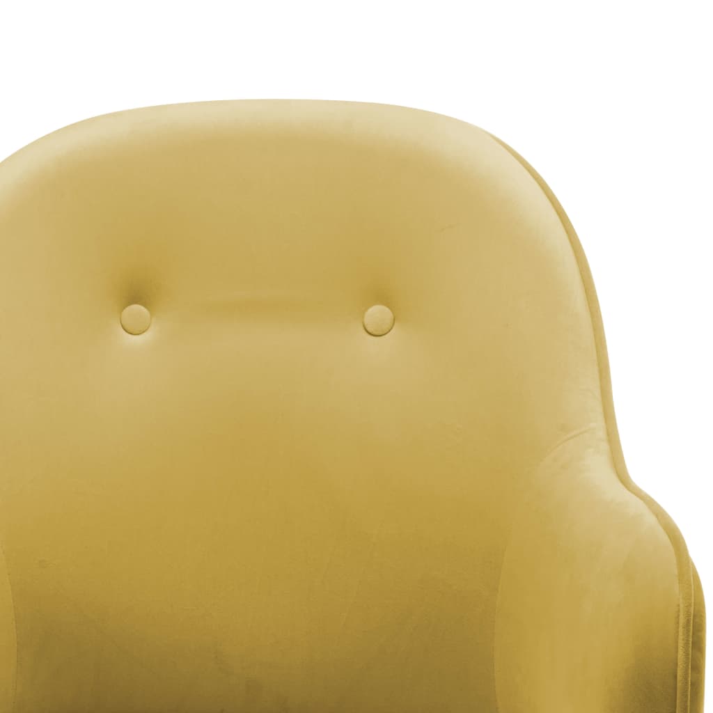 Silla mecedora de terciopelo amarillo mostaza vidaXL