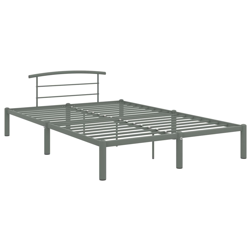 Estructura de cama sin colchón metal gris 140x200 cm vidaXL