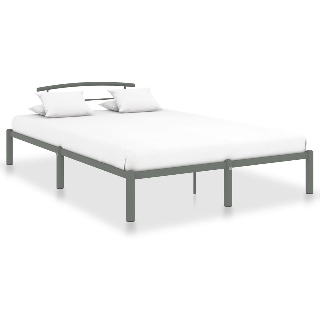 Vetonek Estructura de cama sin colchón metal gris 140x200 cm