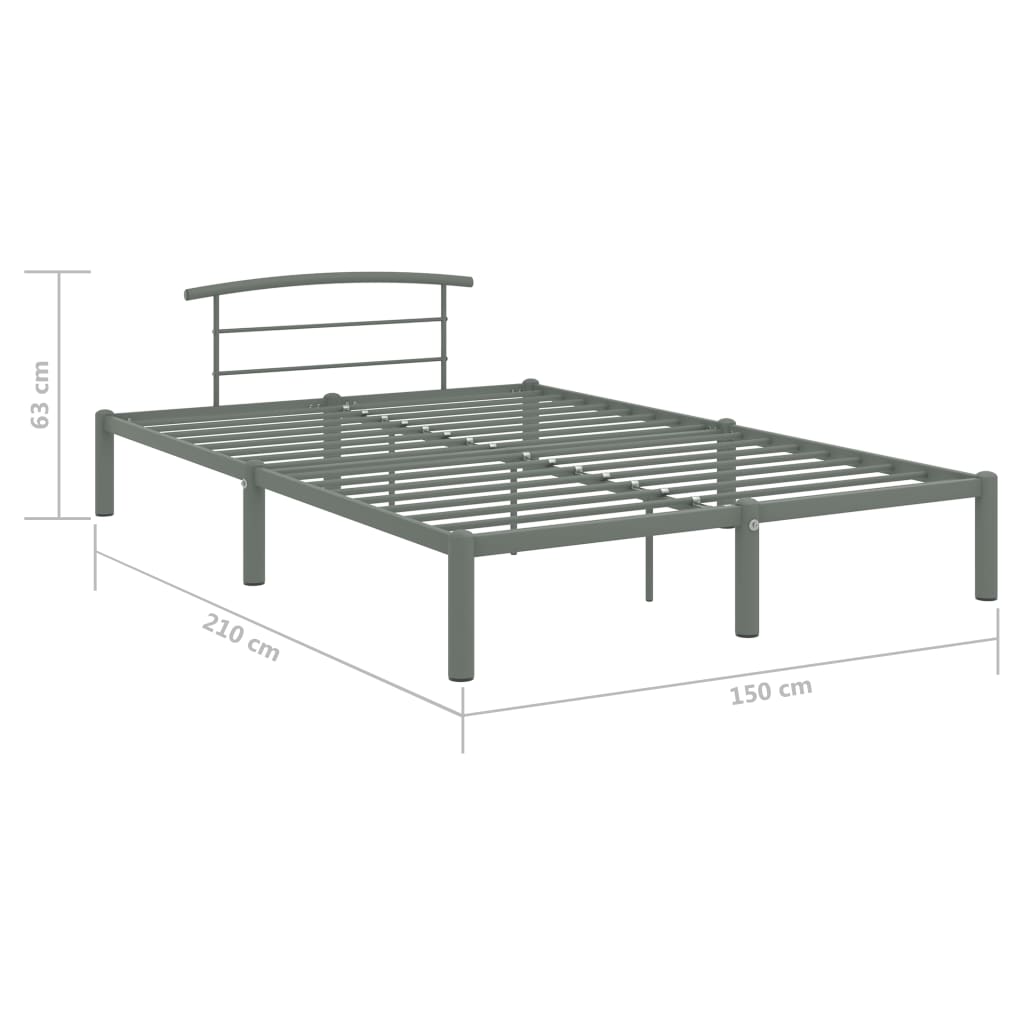 Estructura de cama sin colchón metal gris 140x200 cm vidaXL