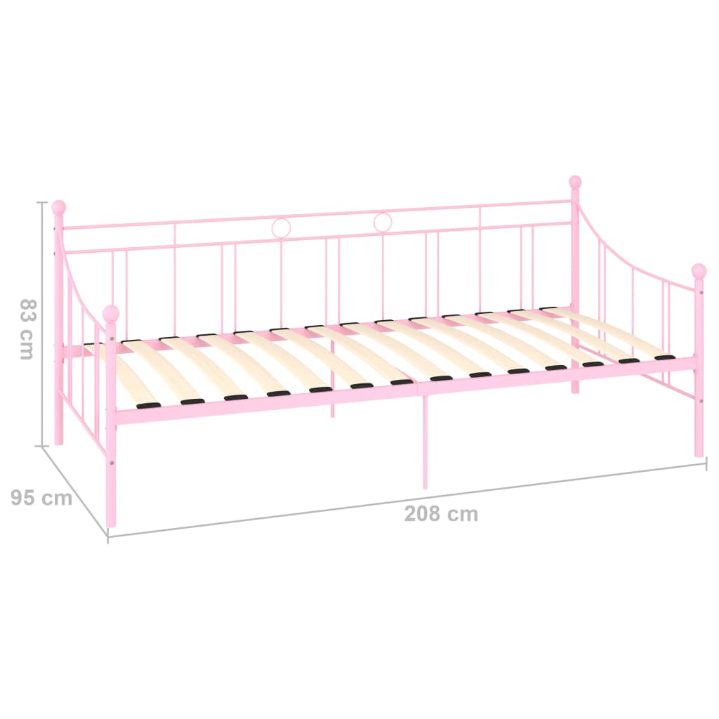 Estructura de cama sin colchón metal rosa 90x200 cm vidaXL