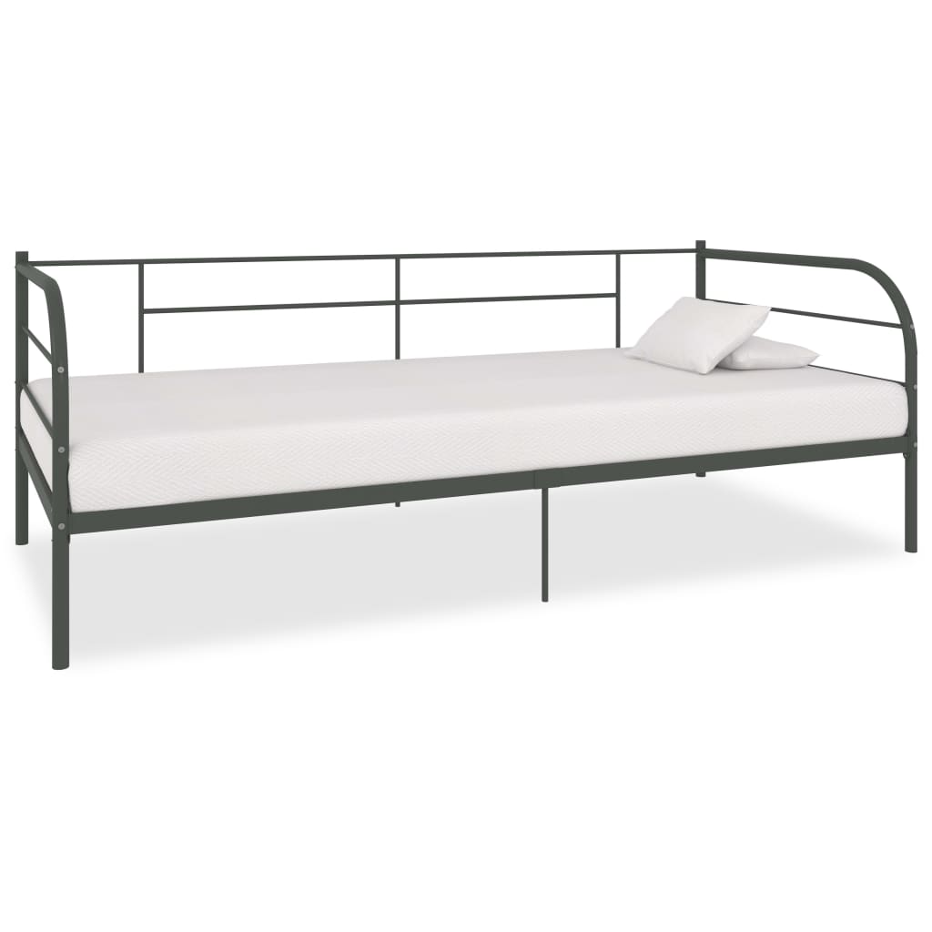 Vetonek Estructura de cama sin colchón metal blanco 90x200 cm