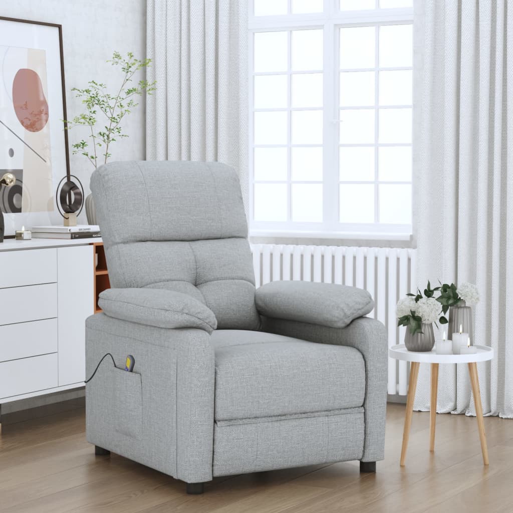 Vetonek Sillón de masaje tela gris claro