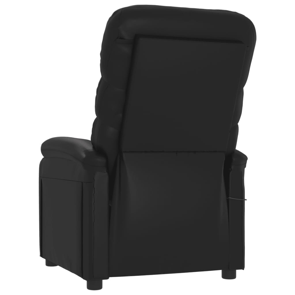 Sillón de masaje de cuero sintético negro vidaXL