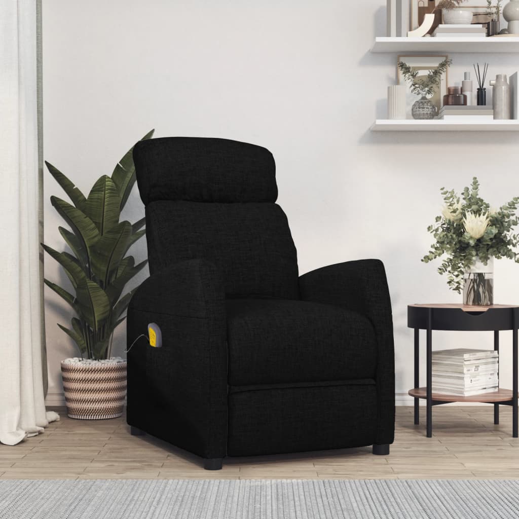 Vetonek Sillón de masaje de tela negro