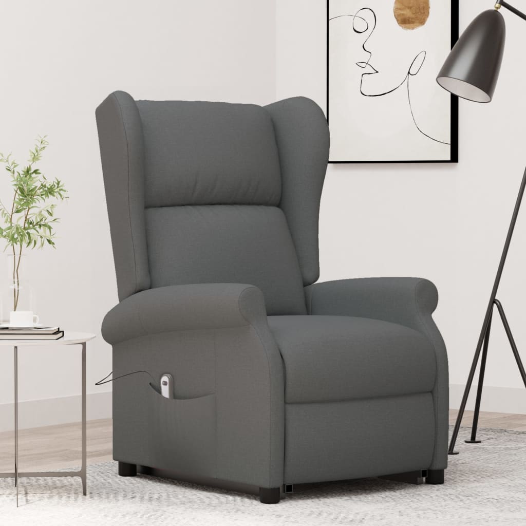  Vetonek Sillón elevable tela gris oscuro