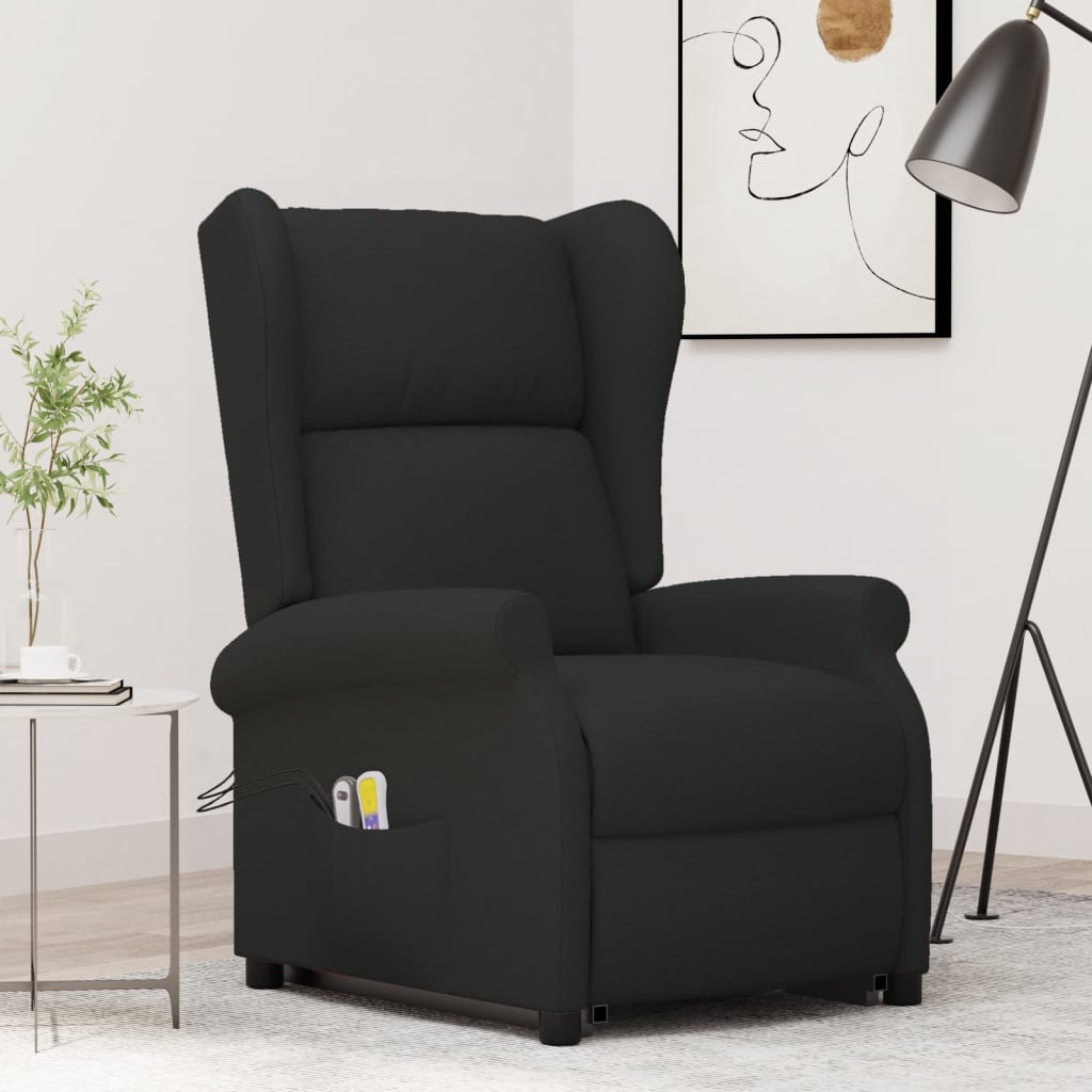 Vetonek Sillón de masaje elevable tela negro