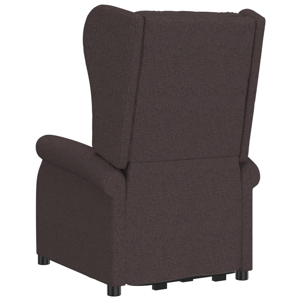 Silla de masaje elevable de tela marrón oscuro vidaXL