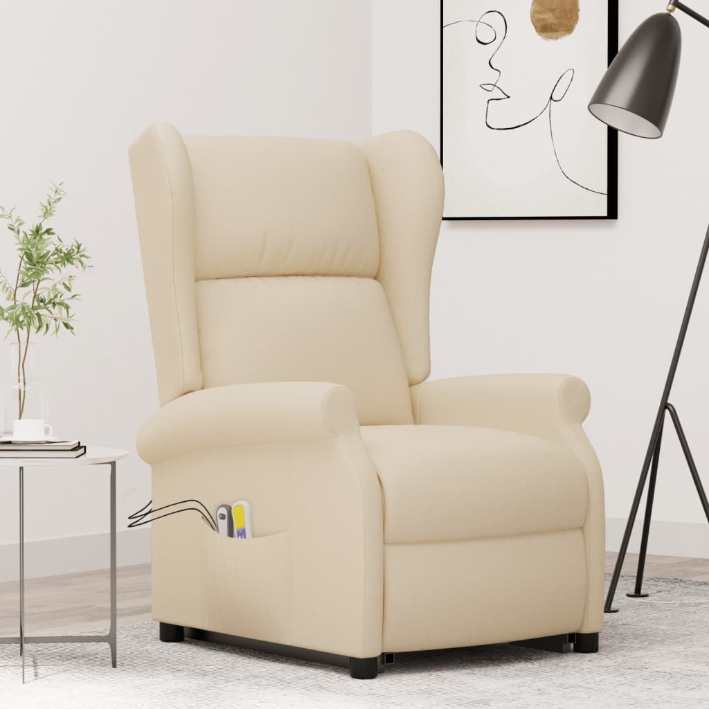 Vetonek Sillón de masaje elevable tela color crema