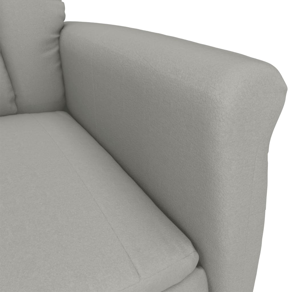 Sillón reclinable de piel de ante artificial gris claro vidaXL