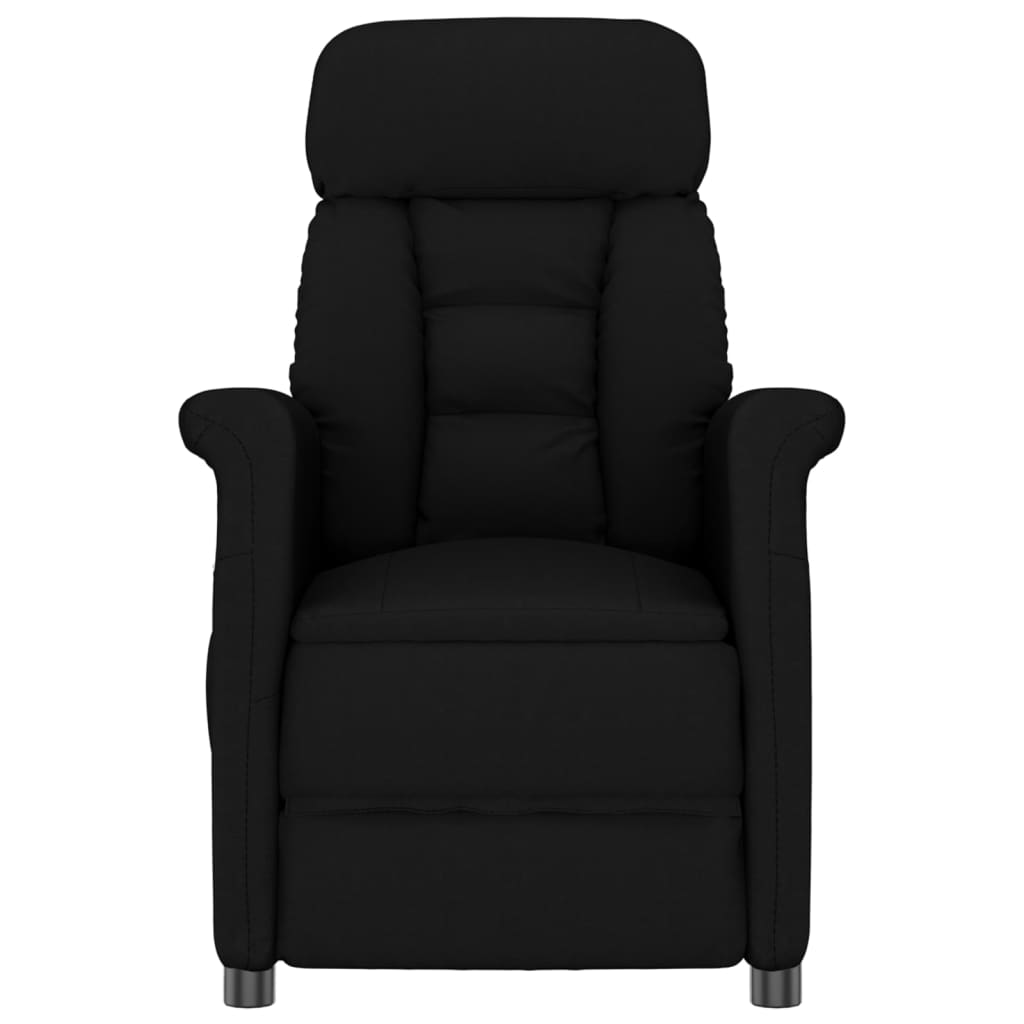 Chaise de massage inclinable en cuir artificiel noir