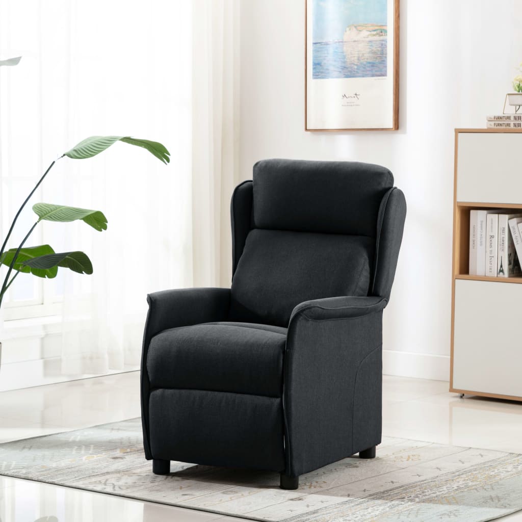 Vetonek Sillón reclinable de tela gris oscuro