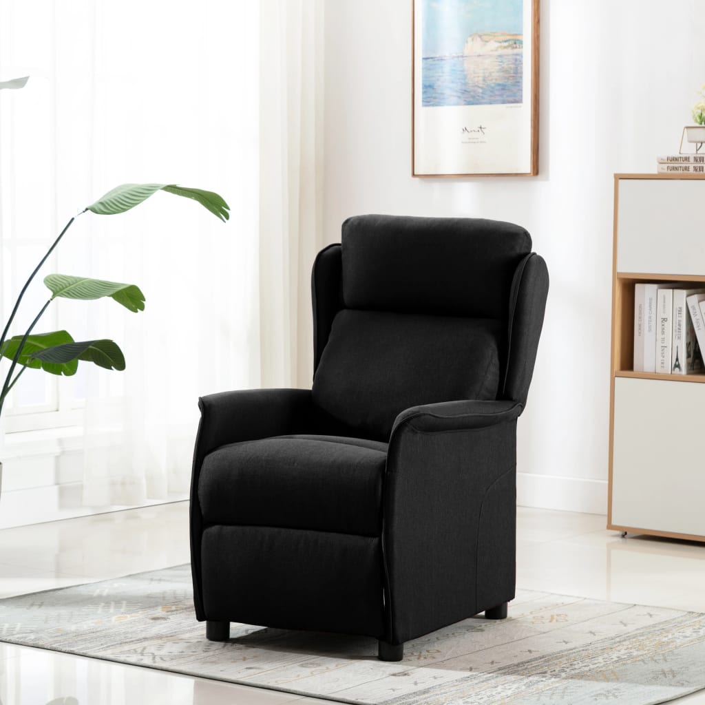 Vetonek Sillón reclinable de tela negro