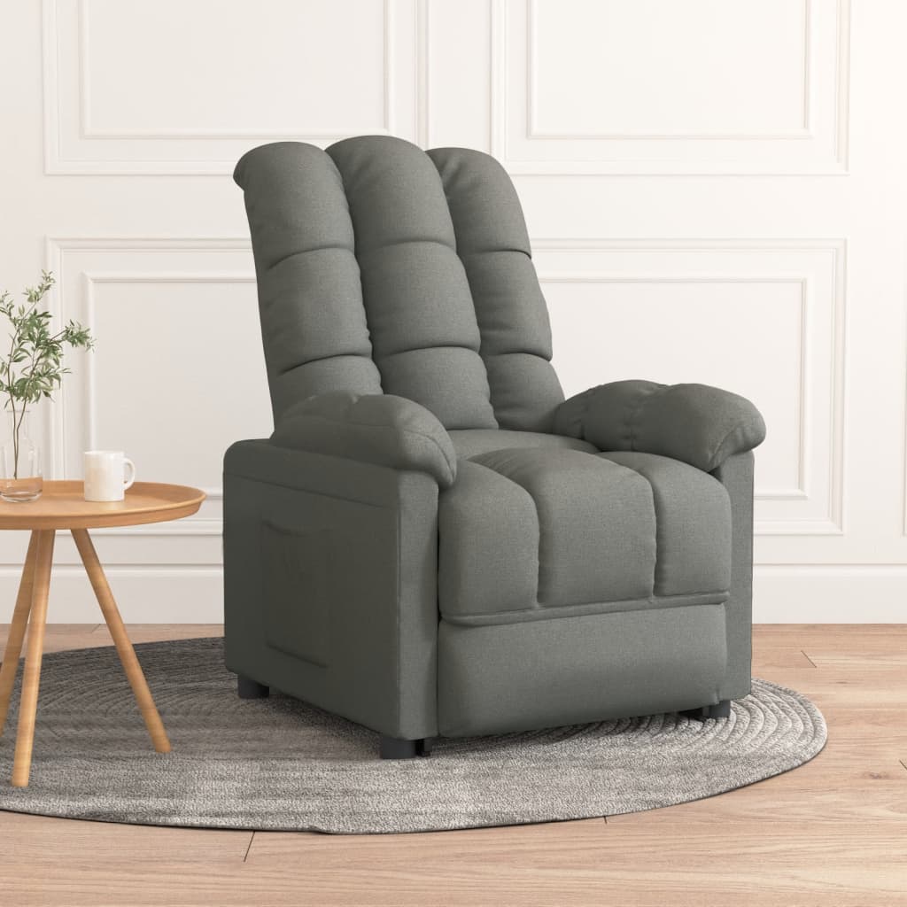 Vetonek Sillón reclinable de tela gris oscuro