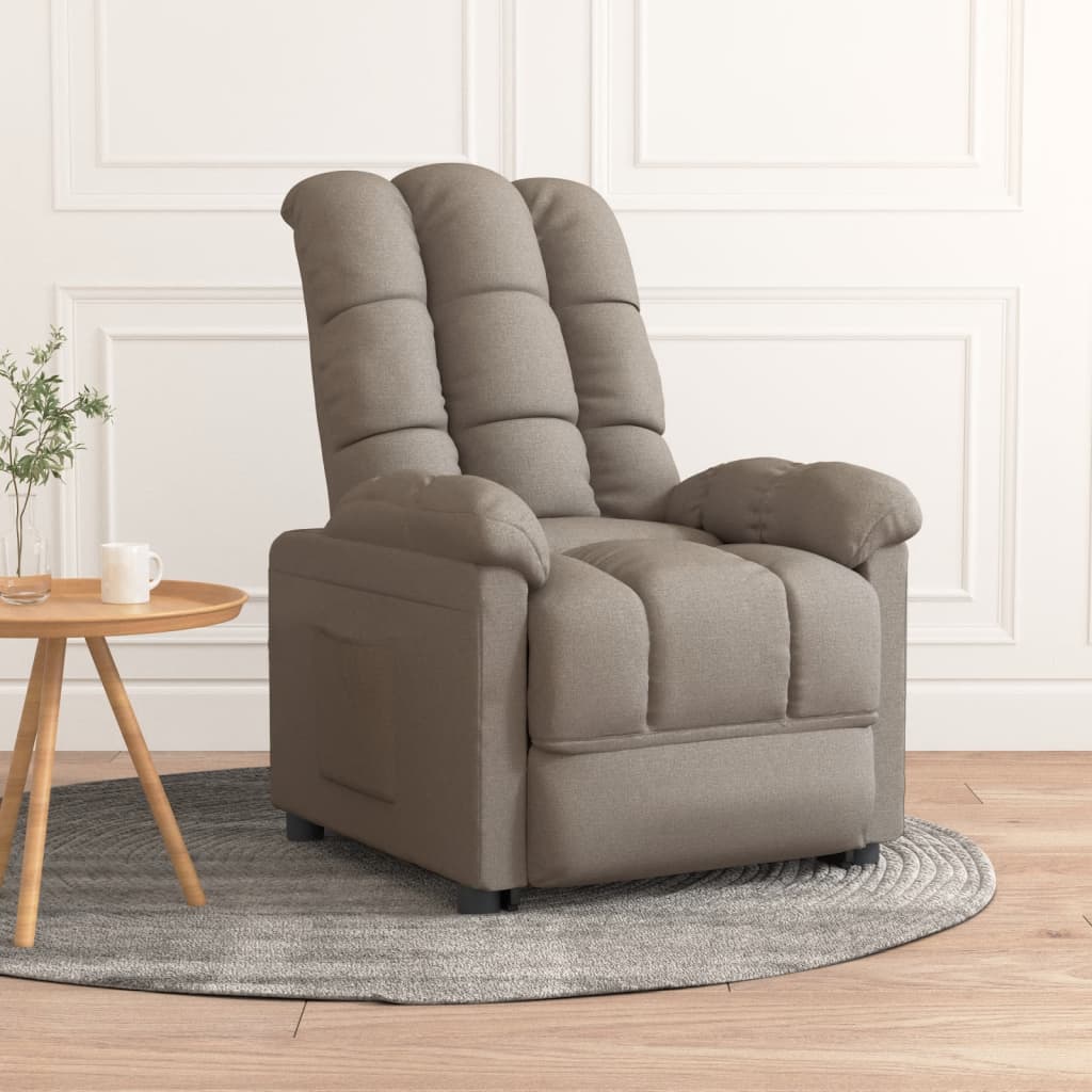 Vetonek Sillón reclinable de tela gris taupe