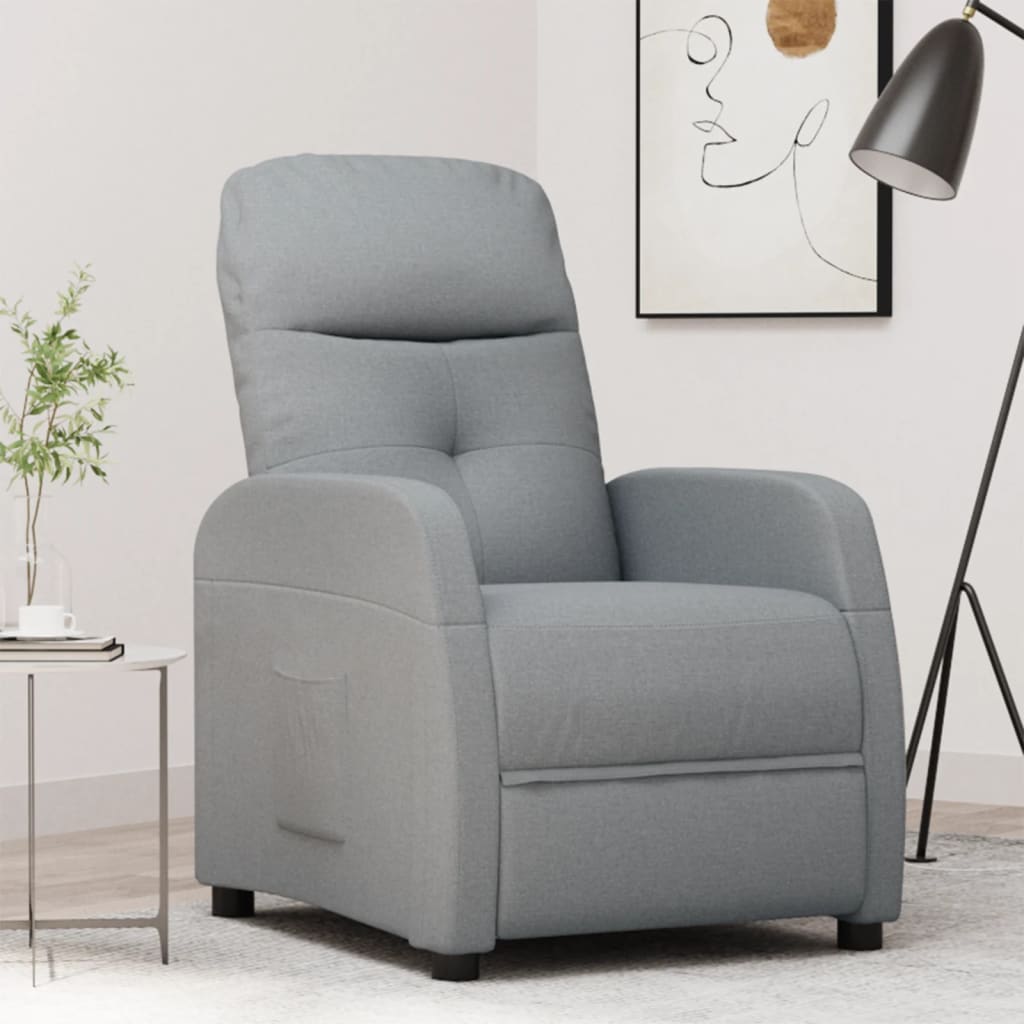 Vetonek Sillón reclinable de tela gris claro