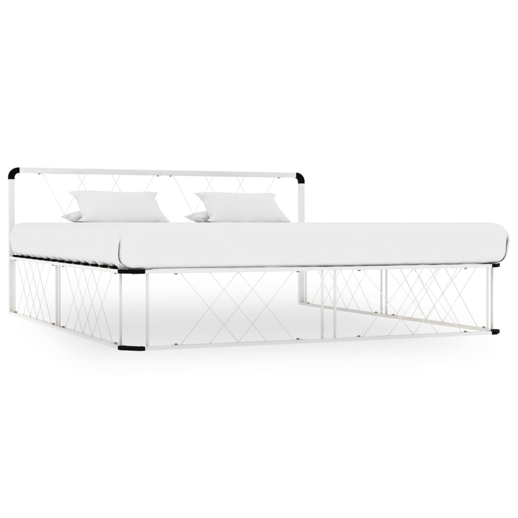 Vetonek Estructura de cama sin colchón metal blanco 200x200 cm