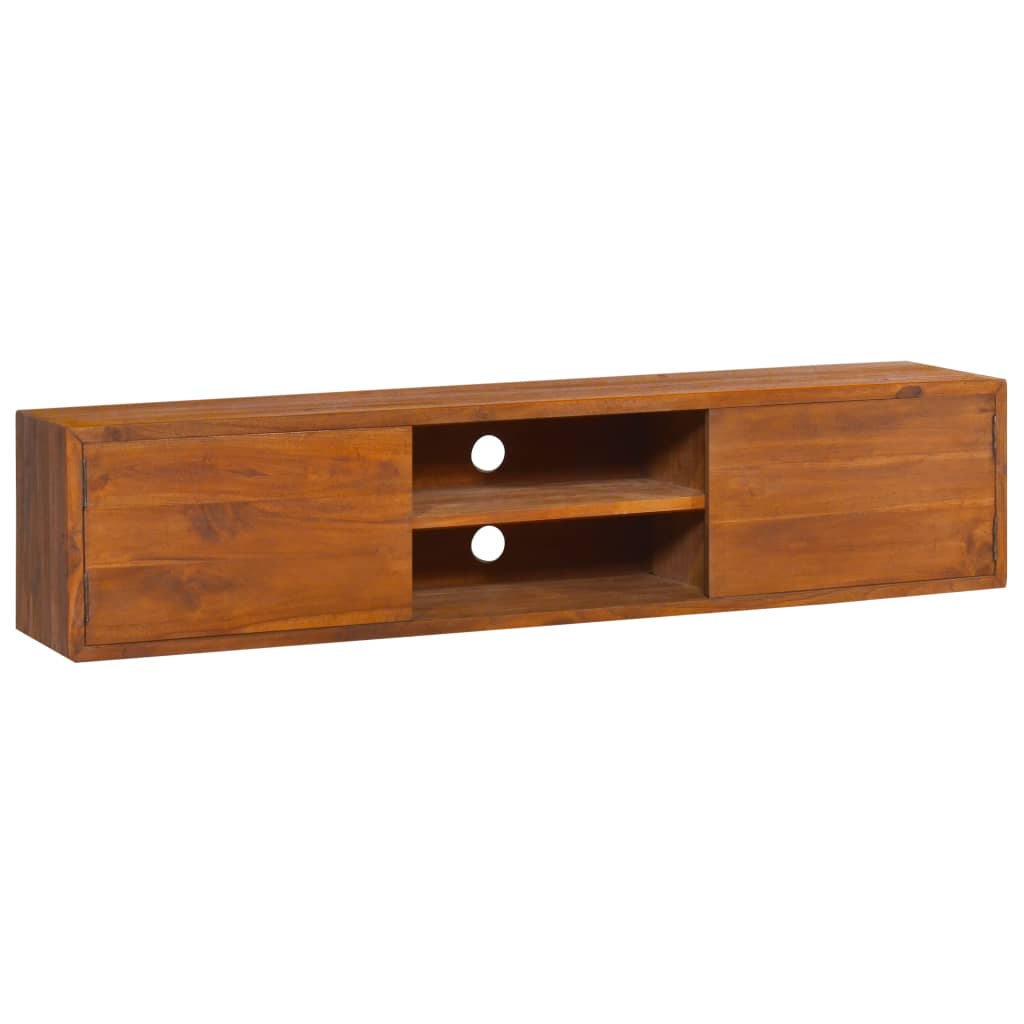 Vetonek Mueble de TV de pared madera maciza de teca 135x30x30 cm