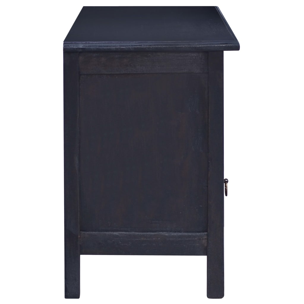 Mueble para TV madera maciza de caoba negro café 100x30x45 cm