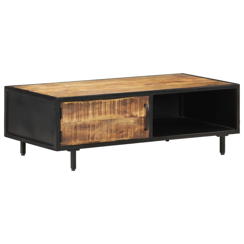 Vetonek Mesa de centro de madera de mango rugosa 105x50x35 cm